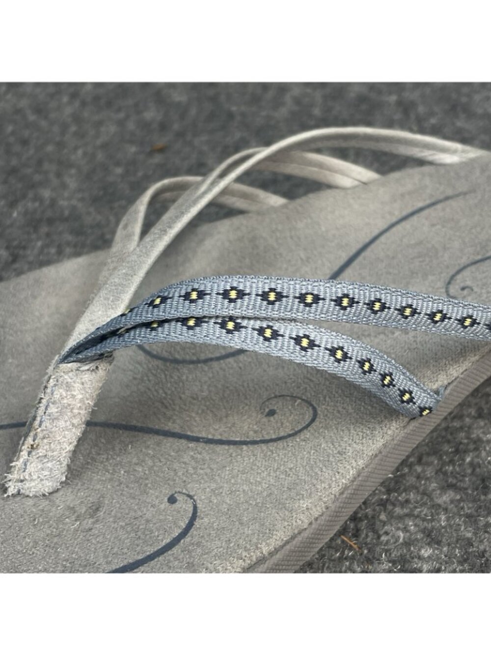 Ahnu Olema Womens Size 7 Gray Casual Blue Walking Flip Flop Slipper Thong Sandal - Picture 9 of 11